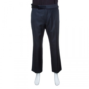 Tom Ford Navy Blue Wool Straight Fit Trousers L