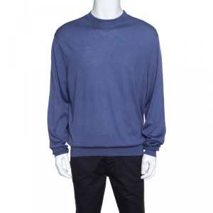 Tom Ford Pastel Blue Cashmere and Silk Sweater 4XL