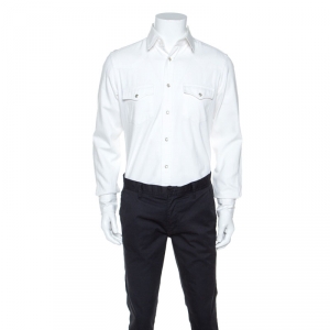 Tom Ford White Denim Western Button Front Shirt M