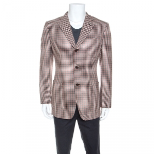 Tom Ford Multicolor Checked Cashmere Blazer L