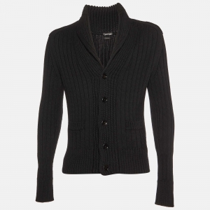 Pre Owned Tom Ford Black Wool Knit Cardigan L