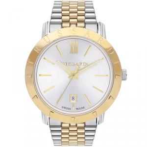 Trussardi Silver Gold Plated Stainless Steel Nestor Men's Wristwatch 42MM
