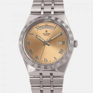 Tudor Pink Stainless Steel Royal M28600-0009 Automatic Men's Wristwatch 41 mm
