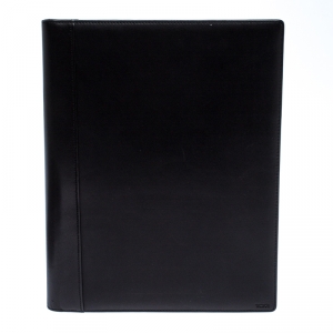 Tumi Black Leather Chambers Letter Pad Cover