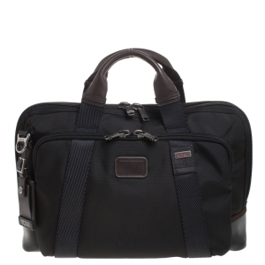 Tumi Black Nylon Alpha Bravo Hansen Briefcase