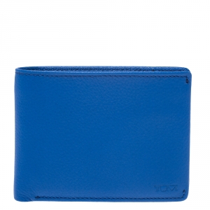 Tumi Electric Blue Leather Bifold Wallet