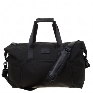 TUMI Black Nylon Alpha 2 Double Expansion Duffel Bag