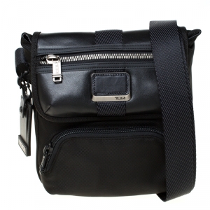 Tumi Black Nylon and Leather Alpha Bravo Braton Crossbody Bag