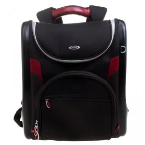 Tumi Black/Red Nylon and Leather Laptop Backpack