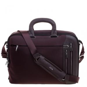 Tumi Burgundy Nylon T-Pass Kennedy Deluxe Brief Laptop Bag