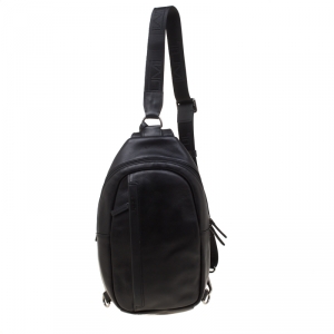 Tumi Black Leather Murano Sling Backpack