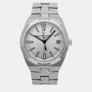 Vacheron Constantin Silver Stainless Steel Overseas Automatic Men's Wristwatch 41 mm