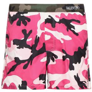 Valentino Pink/Army Camouflage Printed Nylon Swimsuit XL