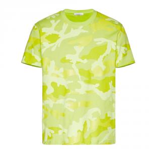 Valentino Green Cotton Camouflage Crew Neck T Shirt XL