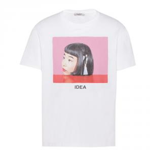 Valentino White Cotton Izumi Miyazaki Crew Neck T Shirt L