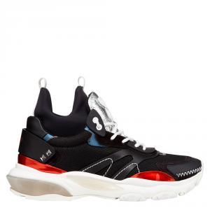 Valentino Black Fabric and Leather VLTN Bounce Sock Sneakers Size 40