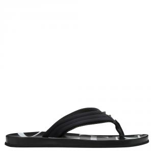 Valentino Black Neoprene and Microfiber VLTN Flip Flops Size 44
