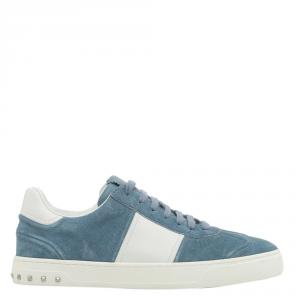 Valentino Two Tone Suede and Leather Flycrew Slip On Sneakers Size 44