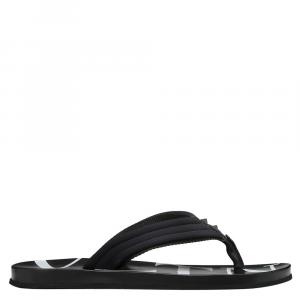 Valentino Black Neoprene and Leather VLTN Flip Flops Size 42