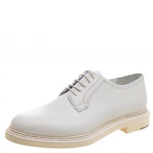 Pre Owned Valentino Off White Leather Lace Up Derby Size 44