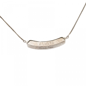Valentino Always Silver Tone Pendant Chain Necklace 