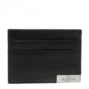 Valentino Black Leather Card Holder 