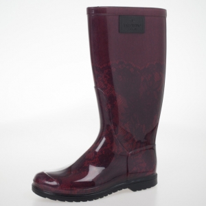 مملوكة مسبقًا Valentino Lace Print Rubber Rain Boots Size 36