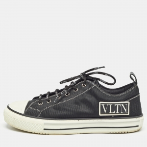Pre Owned Valentino Black Mesh Giggies Sneakers Size 42.5