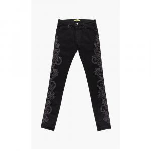 Versace Black Marty New Embroidered Denim Pants S (31)