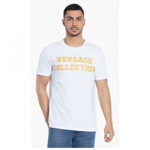 Versace White Logo Graphic Print T-Shirt L