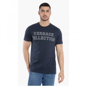Versace Blue Logo Graphic Print T-Shirt XL