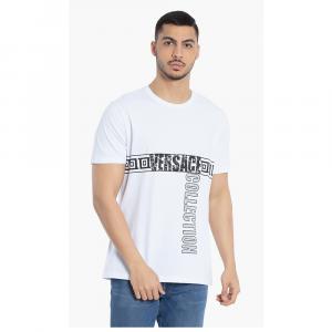 Versace White Logo Graphic Print T-Shirt M