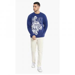 Versace Blue Logo Cotton Sweatshirt L