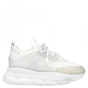 Versace White Chain Reaction Sneakers Size EU 41.5