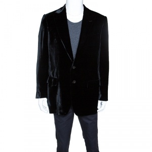 Versace Black Velvet Tailored Blazer XXL