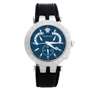 Versace Black Stainless Steel V Race 23C Men's Wristwatch 42 mm
