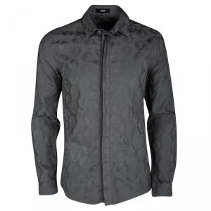 Versus Versace Grey Cotton Jacquard Long Sleeve Button Front Shirt M