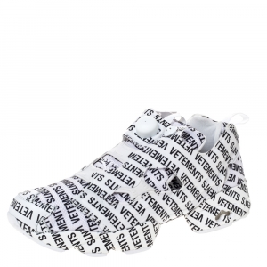 Vetements White/Black Monogram Nylon And Fabric Instapump Fury Sneakers Size 42.5