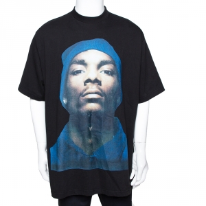 Vetements Black Snoop Dogg Print Cotton Oversized T-Shirt XS