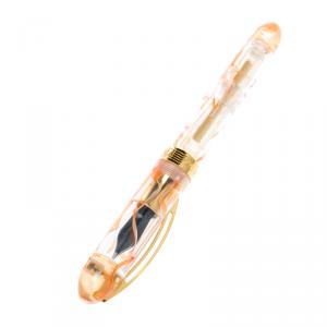 Visconti Amber Swirl Resin Millenium Arc Two Limited Edition 835 Fountain Pen, with 18 K Two Tone Gold Nib M
