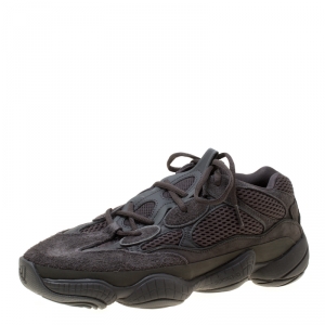 Yeezy x Adidas Utility Black Mesh And Suede 500 Desert Rat Sneakers Size 42