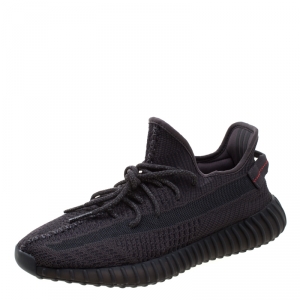 Yeezy x Adidas Black Cotton Knit Boost 350 V2 Sneakers Size 44.5