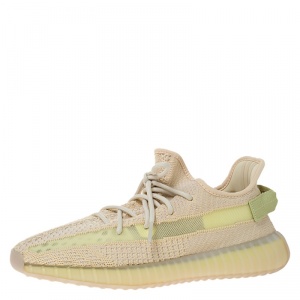 Yeezy Flax Cotton Knit Boost 350 V2 Sneakers Size 42