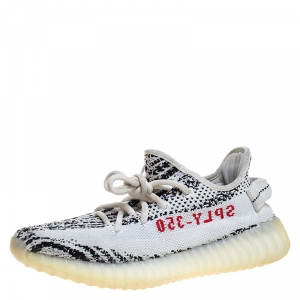 Yeezy x Adidas White/Black Knit  Fabric Boost 350 V2 Zebra Sneakers Size 37.5