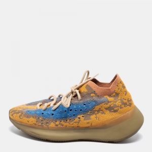 Pre Owned Yeezy x Adidas Multicolor Knit Fabric Boost 380 Blue Oat Reflective Sneakers Size 43 1/3