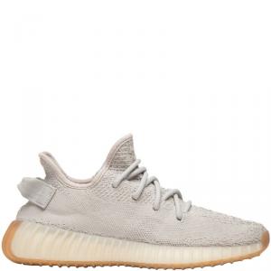 Pre Owned Yeezy x Adidas Grey/Beige Cotton Knit Boost 350 v2 Sneakers Size 41