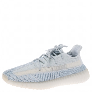 Pre Owned Yeezy x Adidas Cream White Cotton Knit Boost 350 V2 Sneakers Size 42