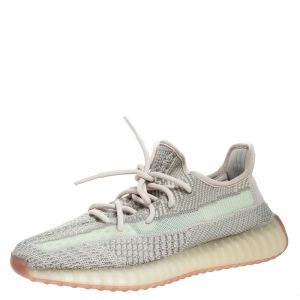 Pre Owned Yeezy x Adidas Multicolor Cotton Knit And Mesh Boost 350 V2 Sneakers Size 41.5