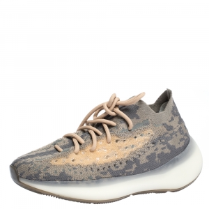 Pre Owned Yeezy x Adidas Mist Cotton Knit Boost 380 Zebra Sneakers Size 40