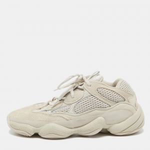 Pre Owned Yeezy x Adidas Off White Mesh and Suede 500 Blush Sneakers Size 39 1/3